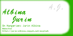 albina jurin business card